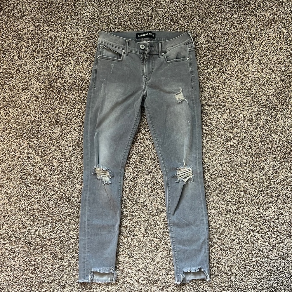 Express Mid Rise Grey Jeans